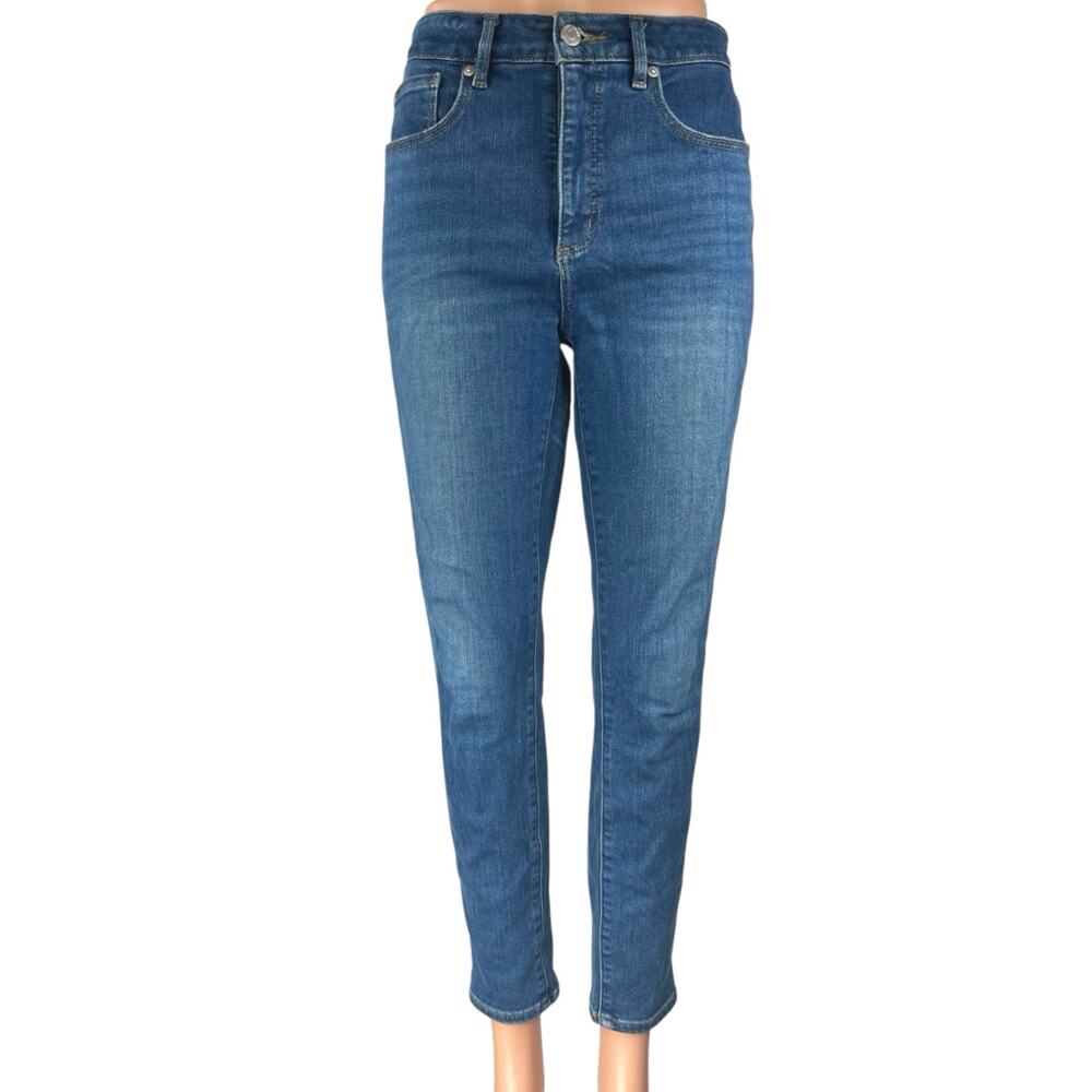 Ann Taylor LOFT Curvy Women's Blue High Waist Skinny Leg Denim Jeans Pants Sz 6
